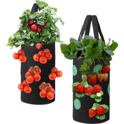 Planting Bag Tomato Upside Planter Turvy Down Pot Grow Garden Vegtable Hanging Strawberry Drought-resistant Non-woven Bags