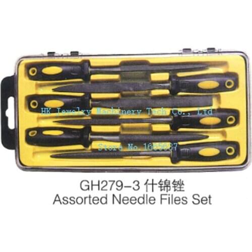 6 Piece Precision Needle File Set Assorted Shaped with plastic handle