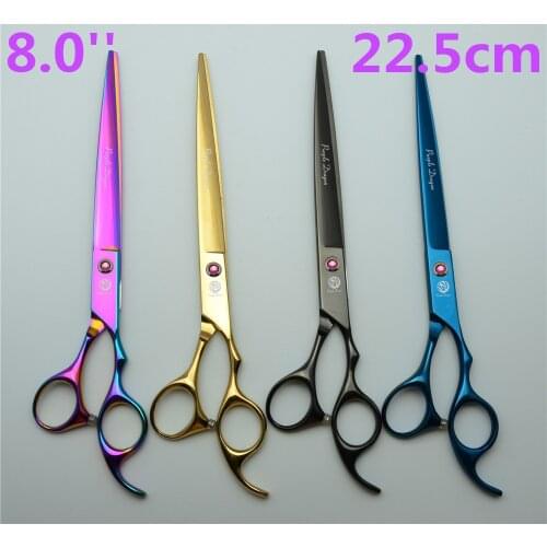 652# 8'' 22.5cm Animal Hairdressing Scissor Brand Purple Dragon TOP GRADE Japan 440C Dogs Cats Pets Cutting Shears Hair Scissors