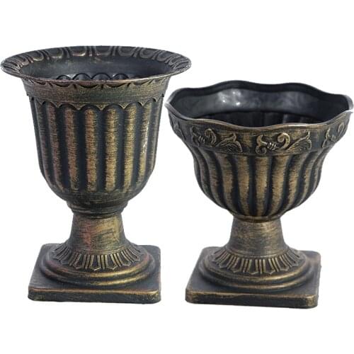 Plastic Distressed Vase Retro Flower Arrangement Roman Column European Style Wedding Props Home Desktop Decoration