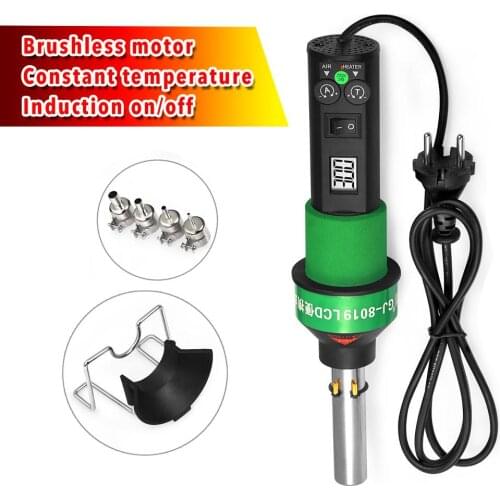 US EU Plug GJ-8019 Portable Hot Air Gun Solder Blower LCD Display Rework Station Adjustable Heat Device With Temperature Control