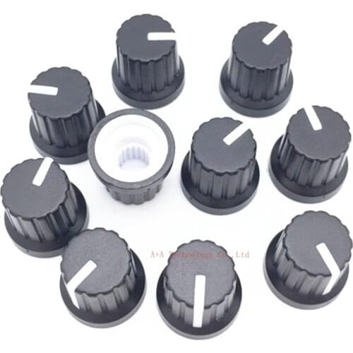 10PCS /lot Volume Control Rotary Knobs For 6mm Dia Knurled Shaft Potentiometer Durable