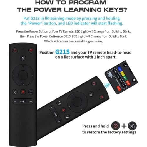 G21S Voice Control Air mouse Gyro Mic IR learning Wireless Remote control Assistant Smart remote for tv box H96