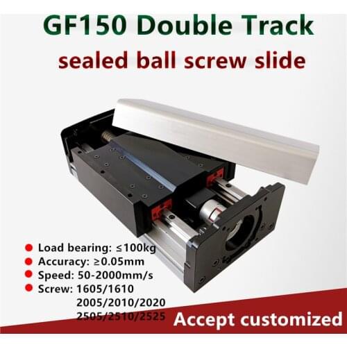 GF150 2005 2010 100mm-500mm Sealed Dustproof Ballscrew Slide Rail Linear Motion Guide Moving Table heavy load