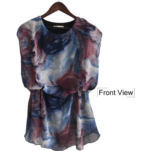 Europe and America chiffon dress women dress 2016 new summer dresses casual women new fashion print short-sleeve chiffon dress