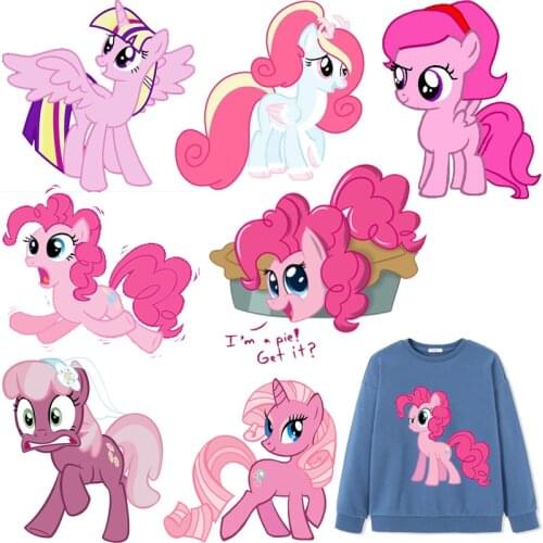 Cute Unicorn Patches Pony Thermal Stickers on Clothes Iron-on Transfers for Clothing Thermoadhesive Patch Diy Applique for Dress