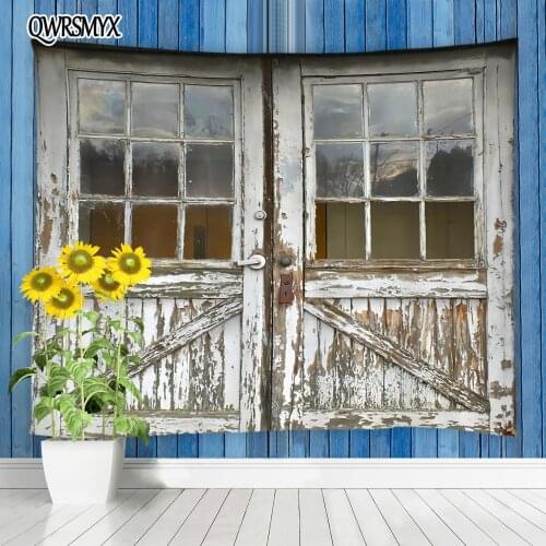 Old Vintage Wood Door Tapestry Aesthetic Wall Hanging Courtyard Balcony Bedroom Dorm Decor Tapestries Home Art Adornment Curtain