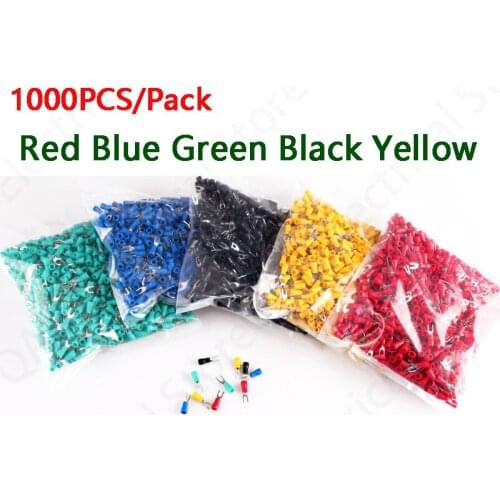 SV1.25/2/3.5/5.5 1000PCS/Pack Spade Insulated Wire Connector Electrical Crimp Terminal SV1.25-5.5 Cable Wire Connector