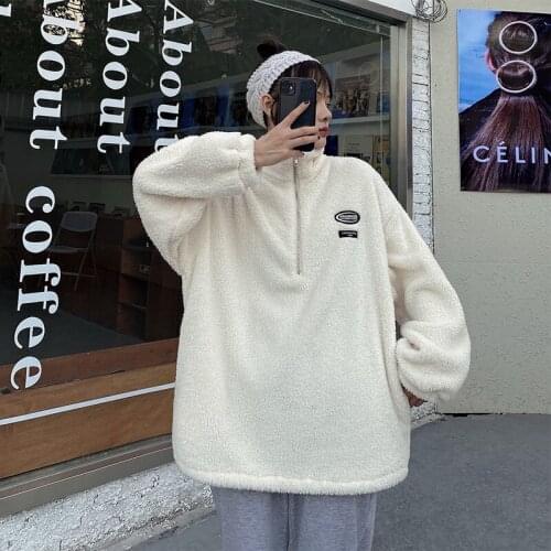 2020 Autumn Sweatshirt Plus Size Womens Hoody Lambswool Hoodies Women Turtleneck Long Sleeve Winter Korean Sweatshirts Women
