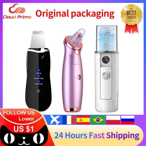 Ultrasonic Skin Scrubber Facial Peeling Pore Cleaner Exfoliator Face Blackhead Remover Spa Nano Sparyer Steamer Dropshipping