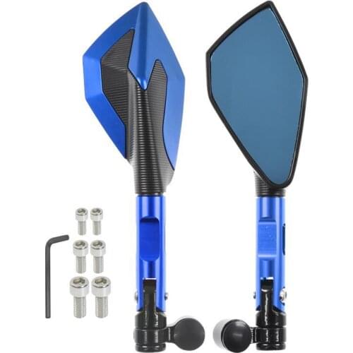 Universal Motorcycle Mirrors Accessories 8mm 10mm Rearview Mirror Blue Glass For Yamaha MT 07 09 YZF R1 R3 R6 fz1 fz6 FZ07 FZ09