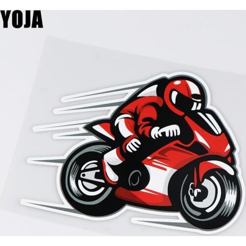 YOJA 16.7X13.2CM Cool Motorcycle Racer Vinyl Decals Personality Car Sticker Decoration ZT4-1006