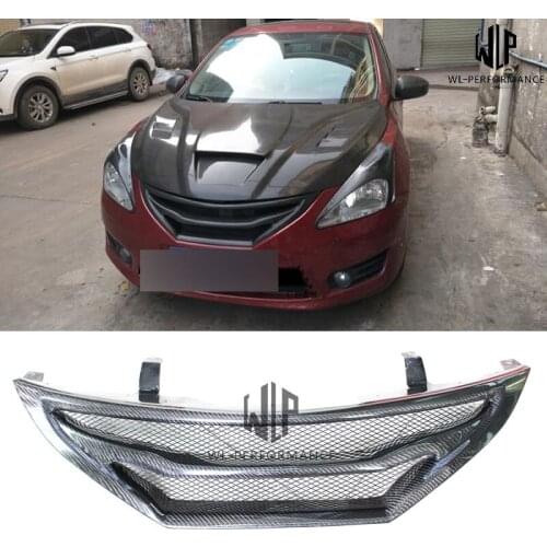 High Quality Carbon Fiber Front bumper grill grille Car body kit grille For Nissan New Tiida Car Body Kit 2011-2014