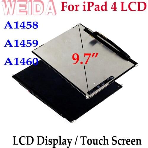 WEIDA LCD Replacement 9.7" For iPad 4 LCD A1458 A1459 A1460 Display Touch Screen Assembly Replacement for iPad 4