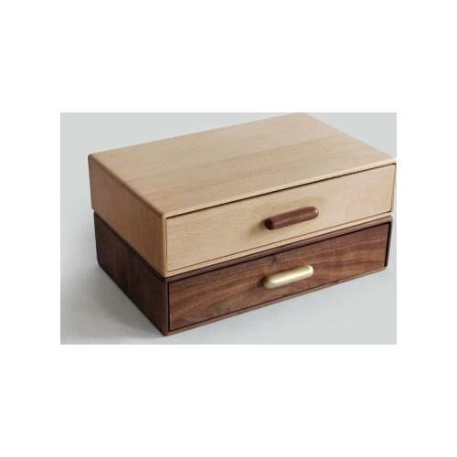 Japanese solid wood drawer desktop storage box multi-layer file office household debris rack