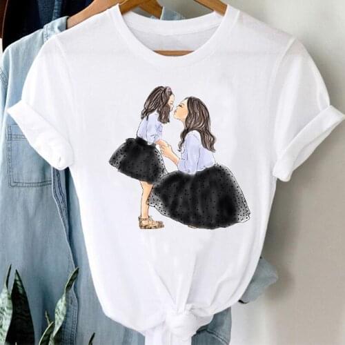 T-shirts Women Spring Summer Cartoon 90s Style Daughter Mother Mom Mama Clothes Stylish Tshirt Top Lady Print Girl Tee T-Shirt