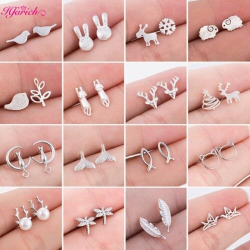 Fashion Lovely Cartoon Animal Bird Cat Fish Stud Earrings for Women Graceful Pendientes Rabbit Elk Deer Earrings Party Gift