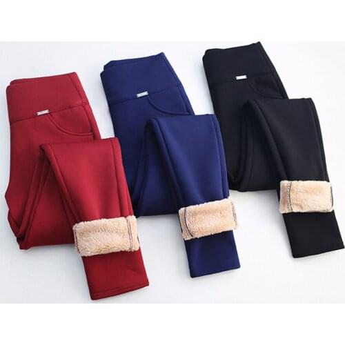 Winter Women Thick Warm Cashmere Pants Skinny Gold Velvet Pencil Pants Casual Stretch Trousers High Waist Leggings Plus Size 6XL