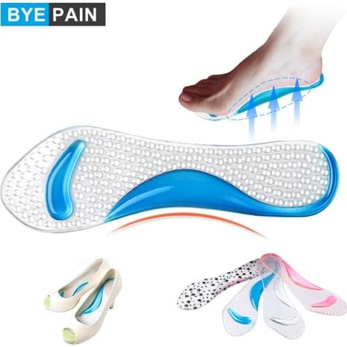1Pair Foot Massage Non-Slip Shoe Pads Silicone Gel High Heel Shoes Arch Support Pads Shock Absorption Comfortable Cushion
