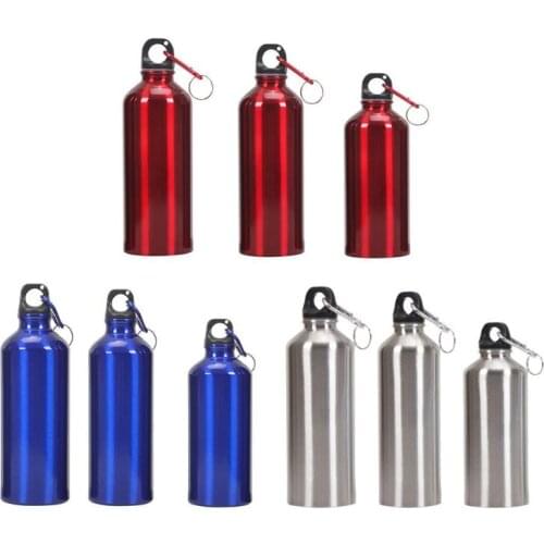 1pc 400/500/600ml Bike Sports Water Bottle Aluminum Alloy Portable Outdoor Drinking Kettle with Lid Outdoor Water Storage