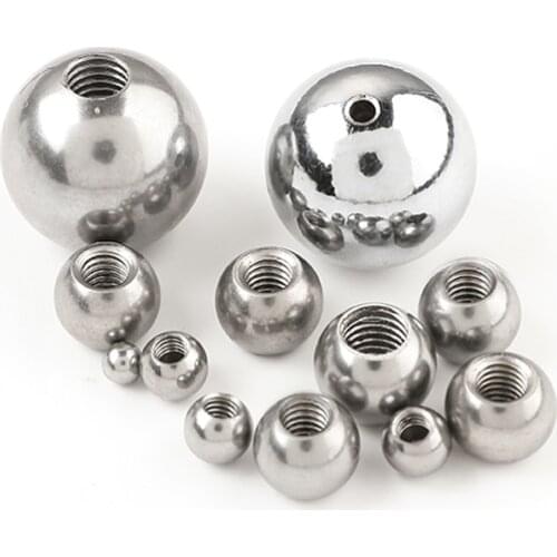1pcs M8 diameter 30mm-60mm solid Stainless steel ball drilling tapping round nuts solid tapping steel ball metric thread nut
