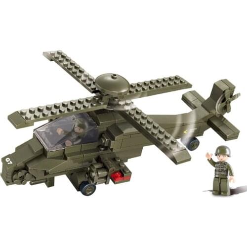 199Pcs Sluban 0298 Helicopter Model Construction Educational Building Blocks Toys For Boys DIY Small Bricks Birthday Present Gif