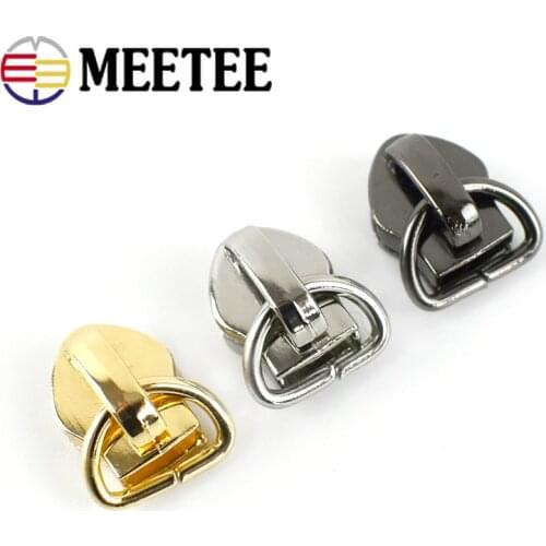 20pcs D Ring Zipper Sliders for 5# Sewing Metal Nylon Zippers DIY Zip Head Bag Pocket Repair Kits Replacement Tailor Tools