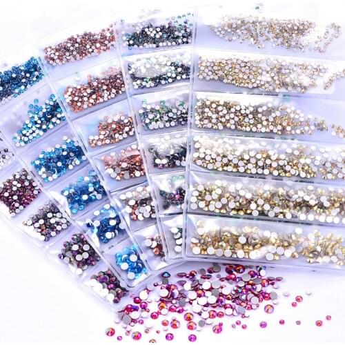 2028 Mixed Sizes Colorful Non Hot Fix Rhinestone Flatback Glass стразы Non Hotfix Rhinestones Nail Art Decorations B3579