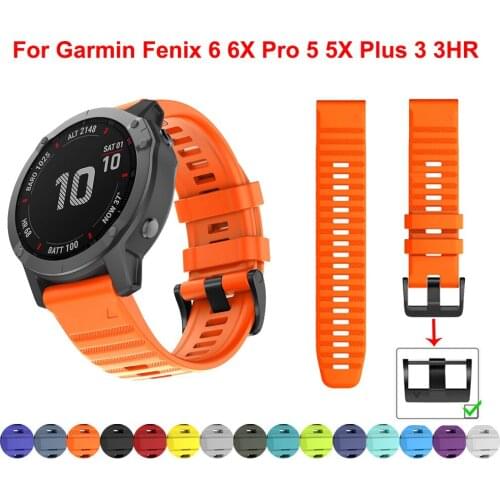 26 22MM Silicone Quick Release Watchband Strap for Garmin Fenix 6X Pro Watch Easyfit Wrist Band Strap For Fenix 6 Pro Watch