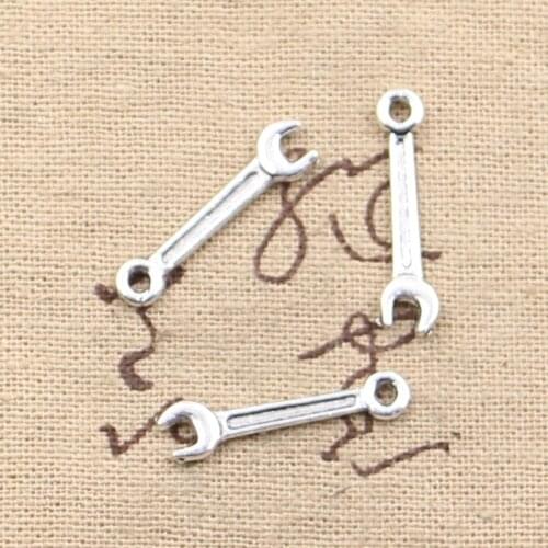 30pcs Charms Wrench Tool 24x5mm Antique Making Pendant fit,Vintage Tibetan Silver color,DIY Handmade Jewelry
