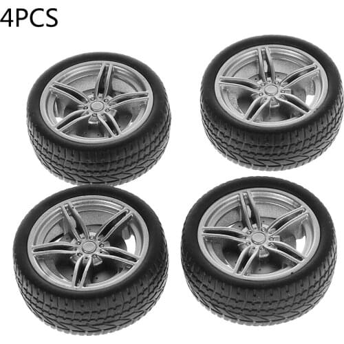 4pcs Simulation Rubber Wheel Tire Wheel Toy Model DIY RC Spare Parts
