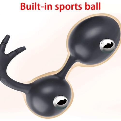 Butt Plug 32cm Long Inflatable Anal Beads Double Inflatable Anal Plugs Dildo Massage Male Deep Expandable Sex Toys for Woman