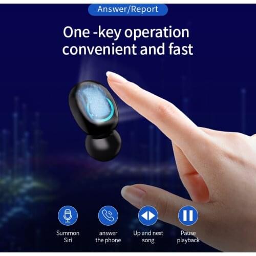 Wireless V5.0 Bluetooth Earphone 6000mAh Large Battery Power Bank 2 In 1 Portable Stereo In-ear Headset With LED Display Power