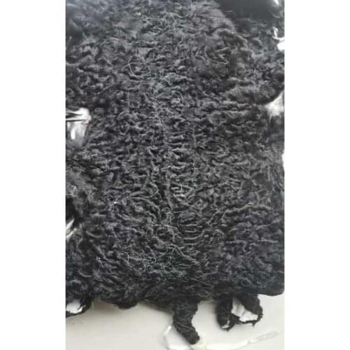 Black Hight Curly Genuine Karakul Lamb Fur Pelt for Garments/shoes/bags ,Free Shipping