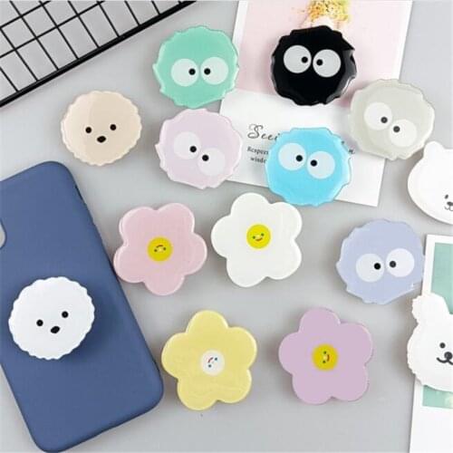 3D Cartoon Flower Airbag Mobile Phone Expanding Holder Mount Socket Fold Mobile Smartphones Desktop Bracket Phone Stand Holder
