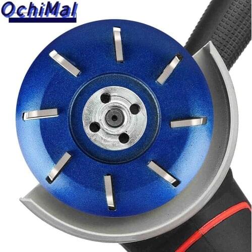 90mm 8 Teeth Wood Turbo Carving Disc Tungsten Steel Round Tea Tray Black /Blue Wood Carving Cutter Use for Angle Grinder