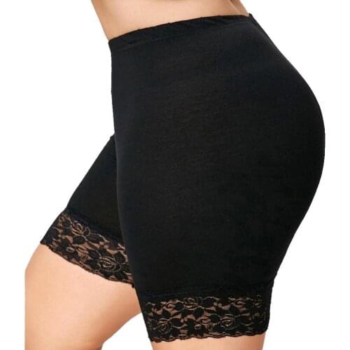 Ele-choices Women Fashion Soft Sexy Lace Yoga Safety Shorts Mid Waist Underwear Sports Panties for Daily