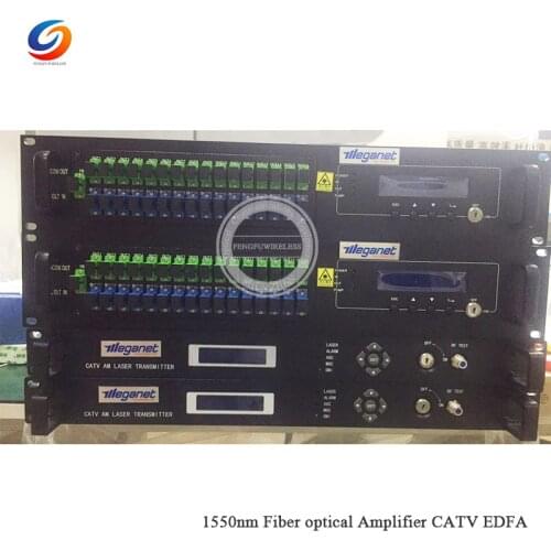 Hot selling SC/APC -SC/UPC CATV EDFA with WDM Multi Ports 1550nm High Power Optical Amplifier EDFA 16*22dBm