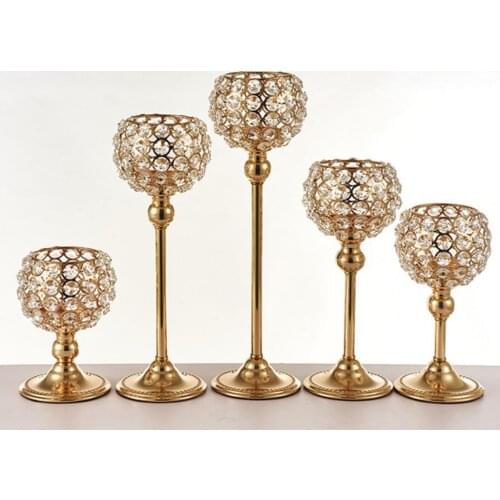 Crystal Candle Holders Candlesticks for Dining Room Wedding Table Centerpieces