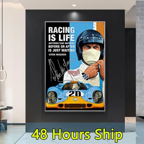 24 Hours of Le Mans Painting on Canvas Print Poster France Le Man Racing Car Art Wall Mural Picture for Living Room Home Decor