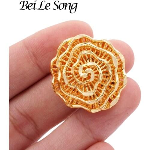 Rings jewellery new Dubai 24k gold color ring for women accessories wedding jewelry African couple resizable ring girls gifts