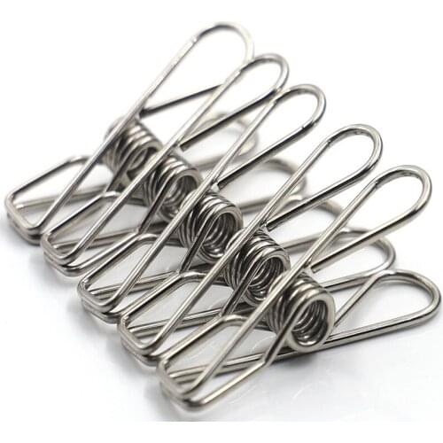 20pcs/set Stainless Steel Metal Spring Clips for Leather craft Tools positioning Clip Clothes Hanging Pegs Clips Clamps
