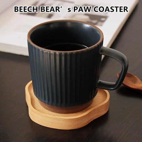 Cute Coaster Beech Bear Paw-shaped Cartoon Wooden Small Saucer Coffee Cup Insulated Snack Plate Snack Creative