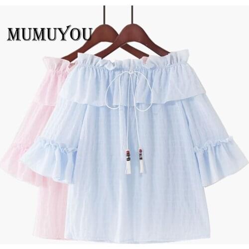 Женские рубашки с рюшами MUMUYOU China At AliExpress