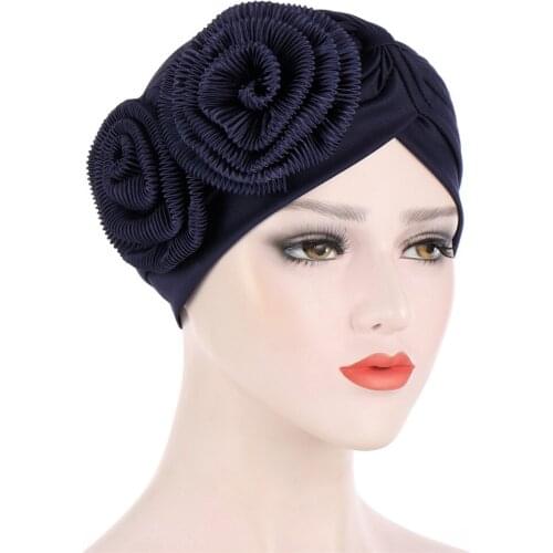 Muslim Flower Turban Caps For Women Headscarf Bonnet Indian Hat Islamic Hijab Accessoires Ladies Headband Turbans