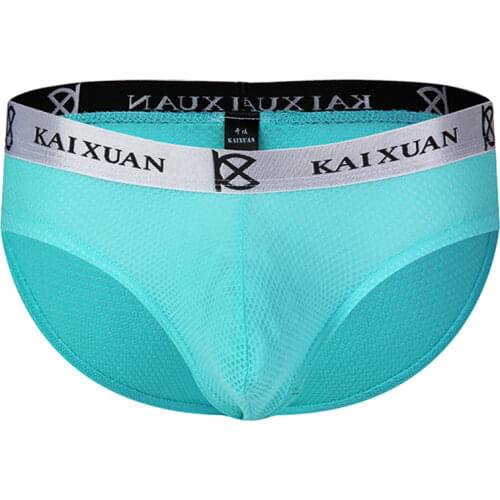 Mesh Sexy Men Underwear ice silk Men Briefs Breathable Slip bikini Gay Male Panties Underpants Summer