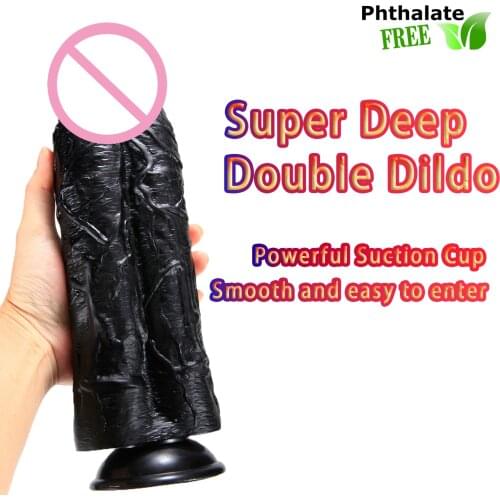 Real Skin Feel Soft Double Dildo Suction Cup Realistic Two Penis Big Sex Toys for Woman Products Strapon Dildos For Women Gay