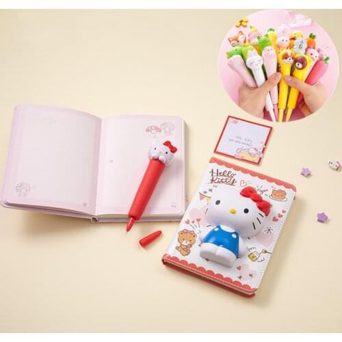 Squishy Kawaii Notebook With Gel Pen Student School Supplies Cute Stress Relief Toy Soft Toys Cartoon Creative Office Stationery