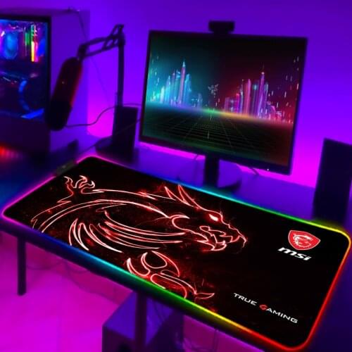 Desk mat Mouse Pad Gamer MSI Mouse Pads Gaming Mousepad RGB Gaming Accessories Pc Gamer Full Mat Computer Desks Diy LED Mausepad