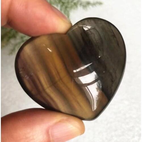 Natural Crystal Mineral Stone, Yellow Fluorite Heart Shape, Home, Aquarium Decoration, Energy Healing Quartz